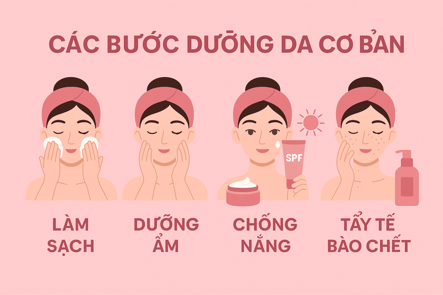 Các bước dưỡng da cơ bản