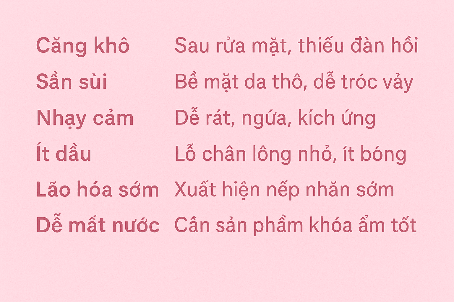 Các đặc điểm da khô là gì