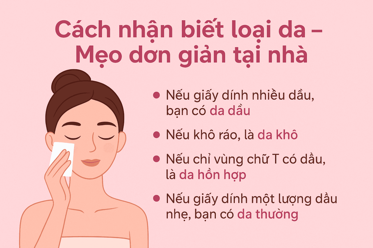 Cách nhận biệt loại da