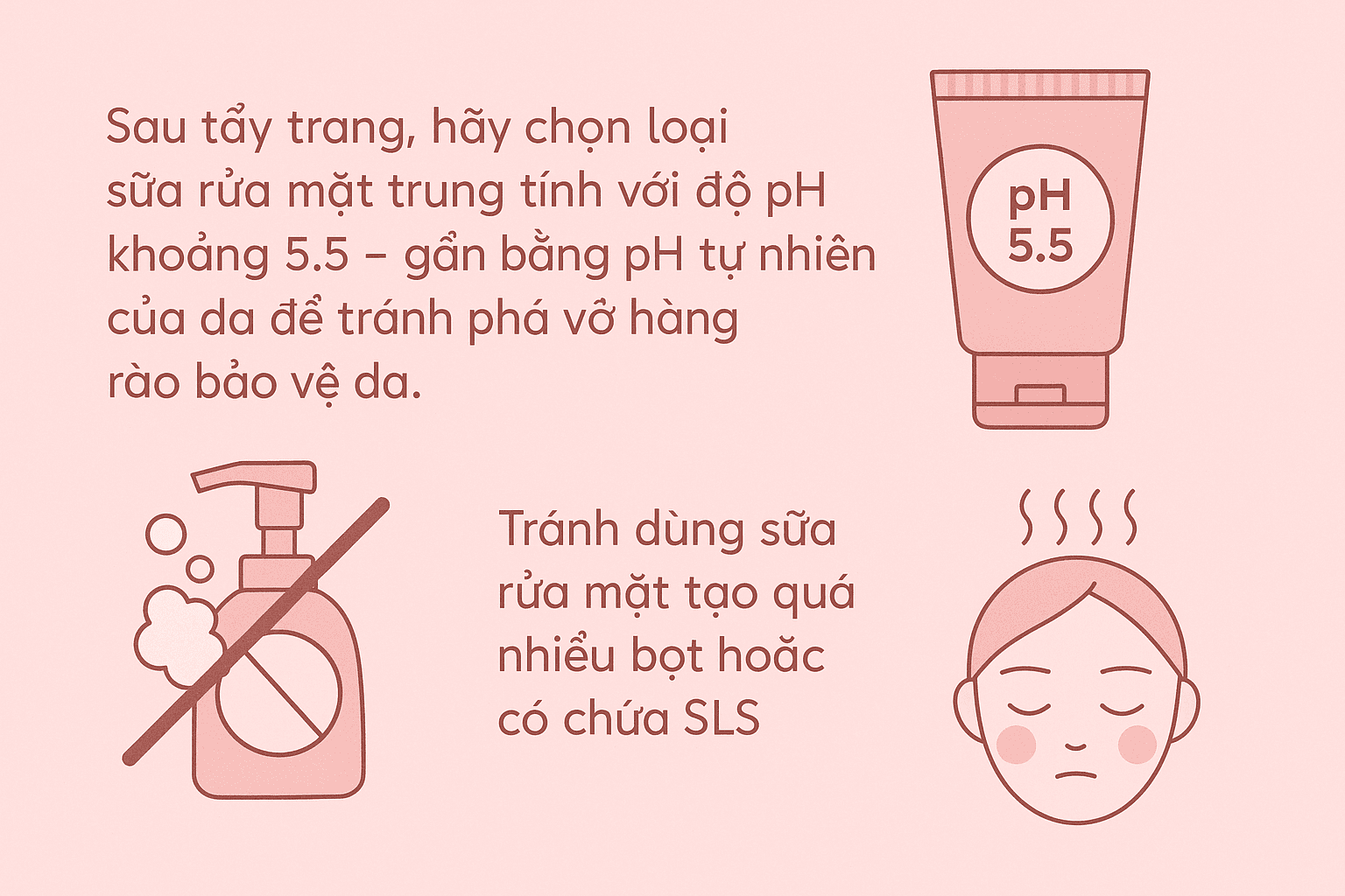 Rửa mặt – Làm sạch dịu nhẹ với độ pH cân bằng