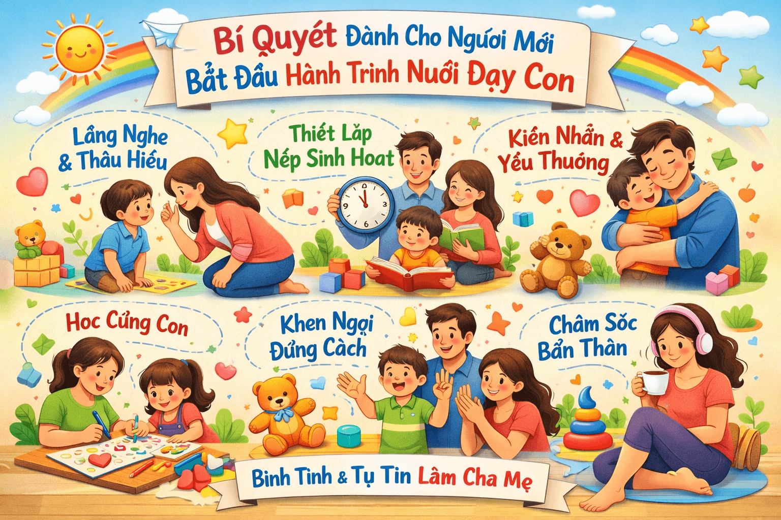 Bí quyết nuôi dạy con cho người mới làm cha mẹ