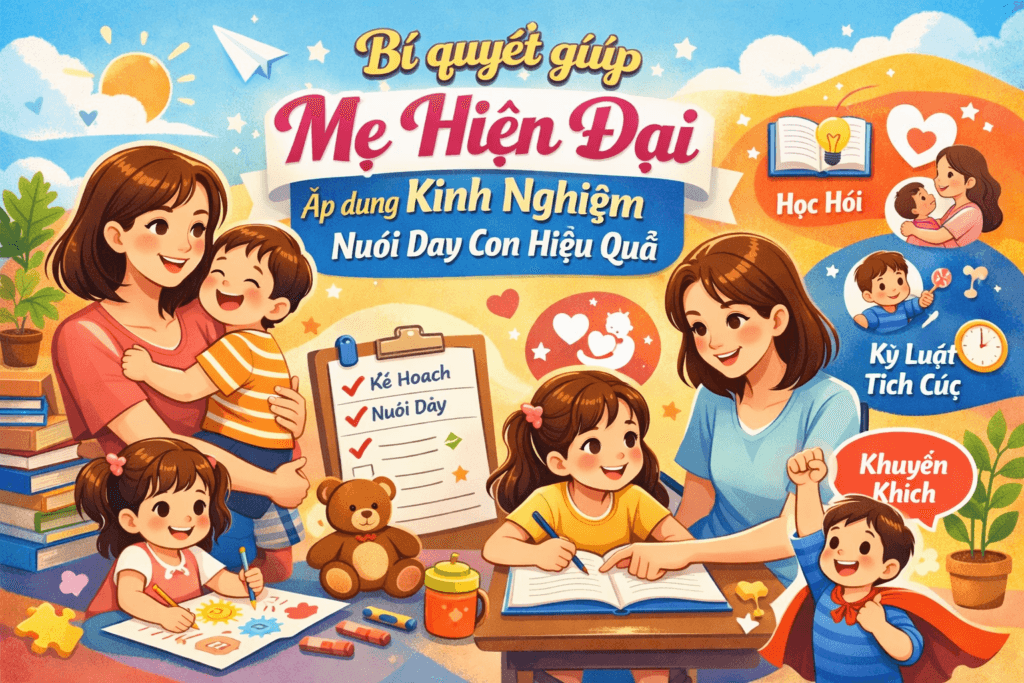 Bí quyết giúp mẹ hiện đại áp dụng kinh nghiệm nuôi dạy con hiệu quả