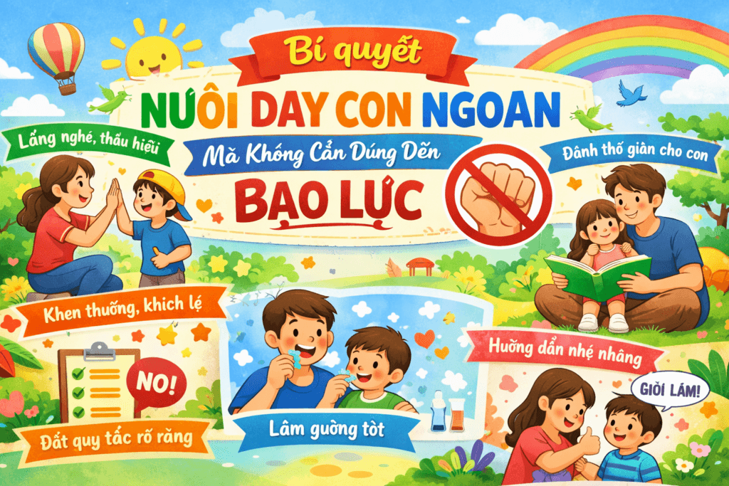 Bí quyết nuôi dạy con không dùng bạo lực thế nào