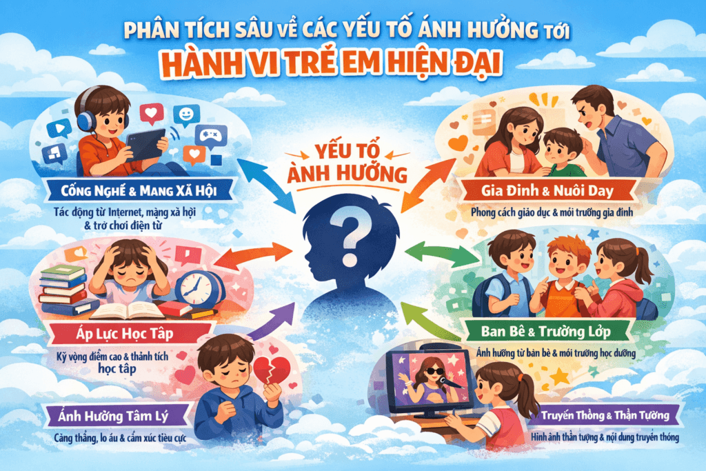 Phân tích sâu về các yếu tố ảnh hưởng tới hành vi trẻ em hiện đại