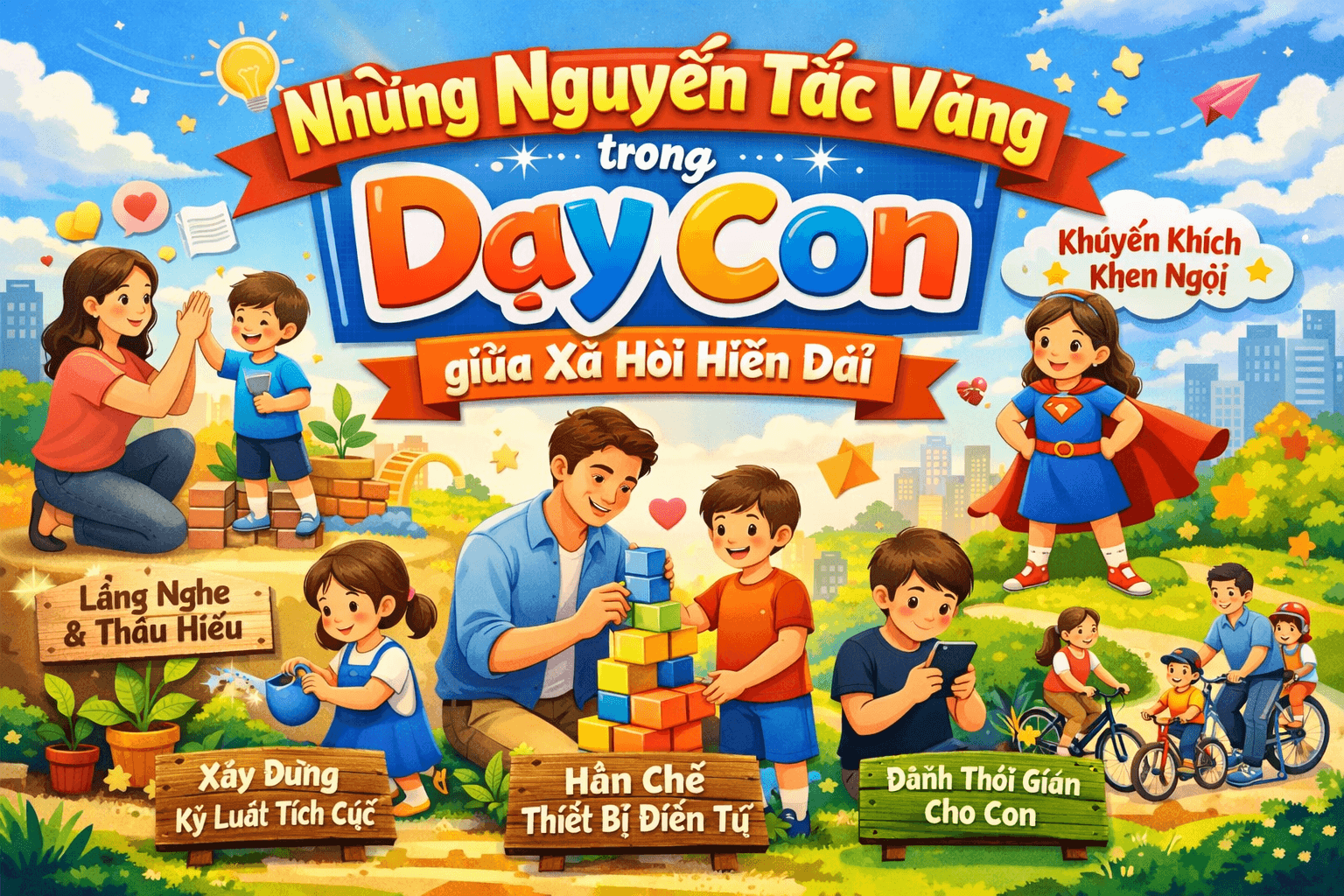 Những nguyên tắc vàng trong cách nuôi dạy con thời hiện đại