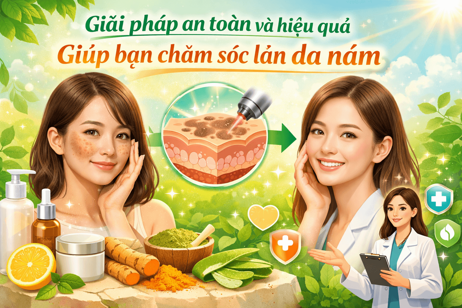 Giải pháp an toàn và hiệu quả giúp bạn chăm sóc trị da nám