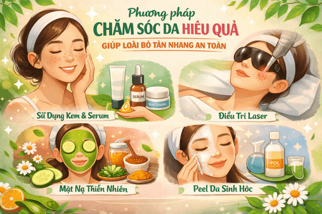 Phương pháp chăm sóc da hiệu quả giúp loại bỏ, trị tàn nhang an toàn