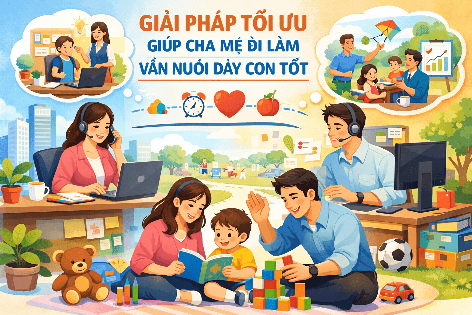 Giải pháp tối ưu giúp nuôi dạy con khi cả bố mẹ đi làm