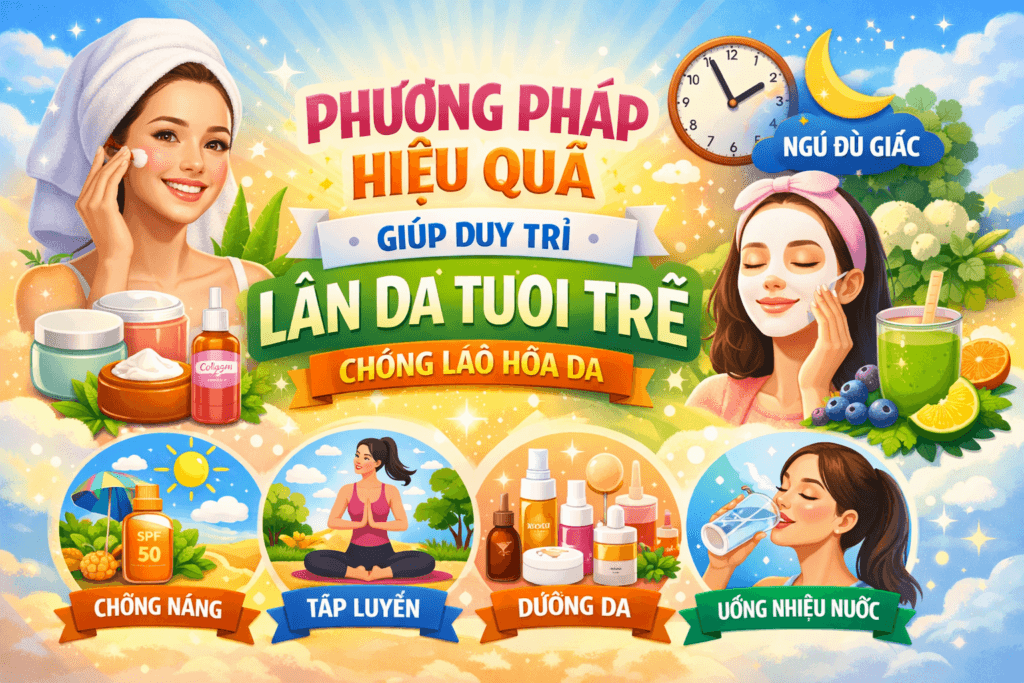 Phương pháp hiệu quả giúp duy trì làn da tươi trẻ chống lão hóa da