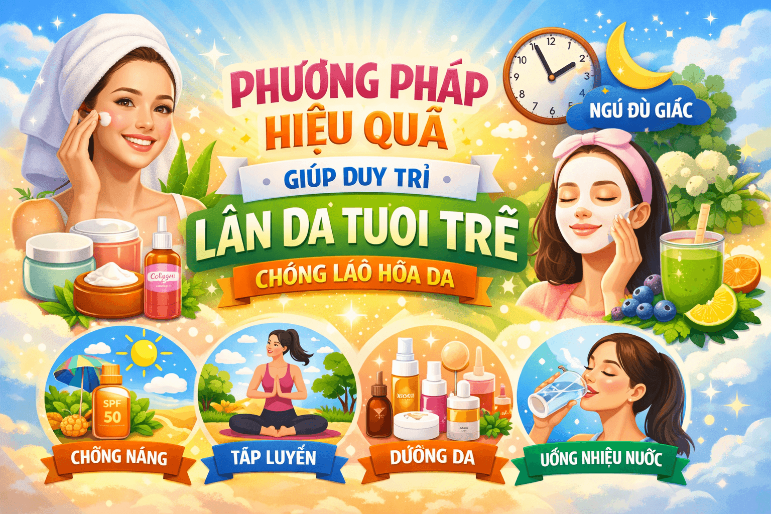 Phương pháp hiệu quả giúp duy trì làn da tươi trẻ chống lão hóa da
