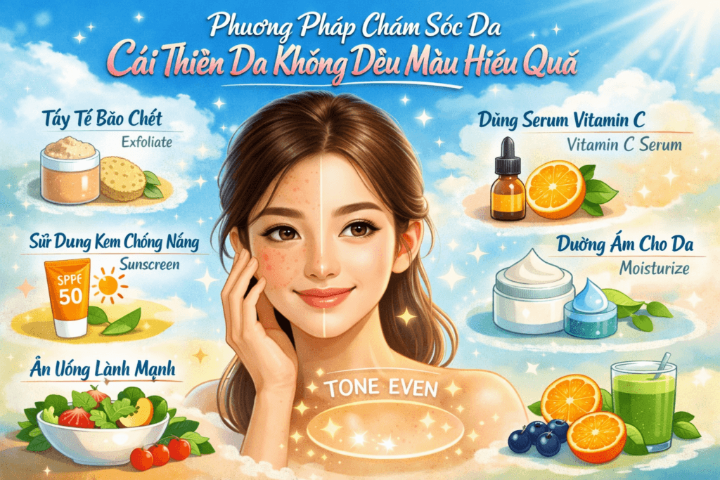 Phương pháp chăm sóc da giúp cải thiện tình trạng da không đều màu hiệu quả