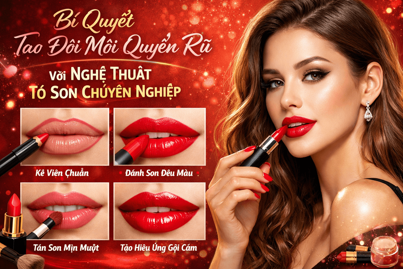 Bí quyết tạo đôi môi quyến rũ với nghệ thuật đánh son môi chuyên nghiệp