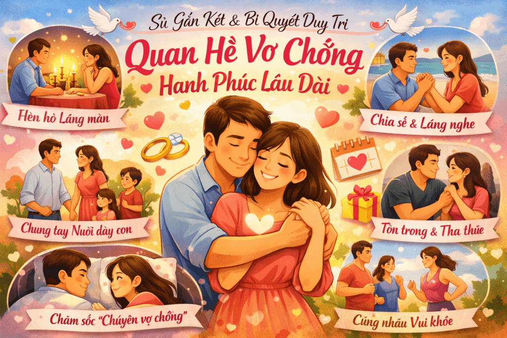 Sự gắn kết và bí quyết duy trì quan hệ vợ chồng hạnh phúc lâu dài