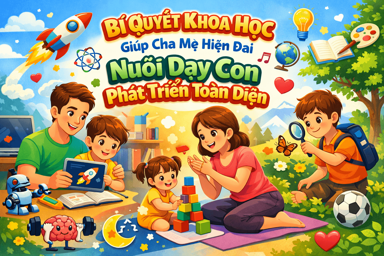 Bí quyết khoa học giúp cha mẹ hiện đại nuôi dạy con đúng cách toàn diện