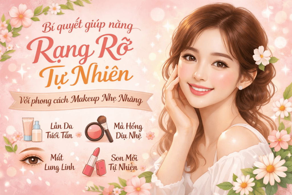 Bí quyết giúp nàng rạng rỡ tự nhiên với phong cách makeup nhẹ nhàng