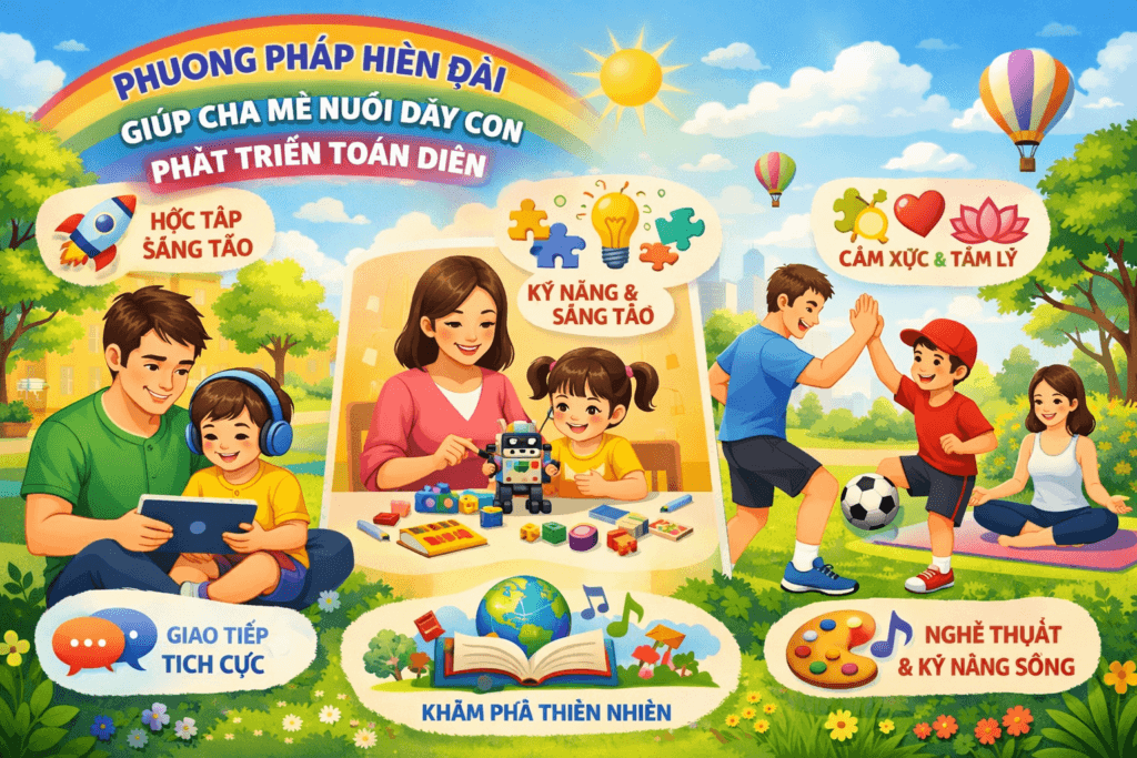 Phương pháp hiện đại giúp cha mẹ nuôi dạy con khoa học hiện đại