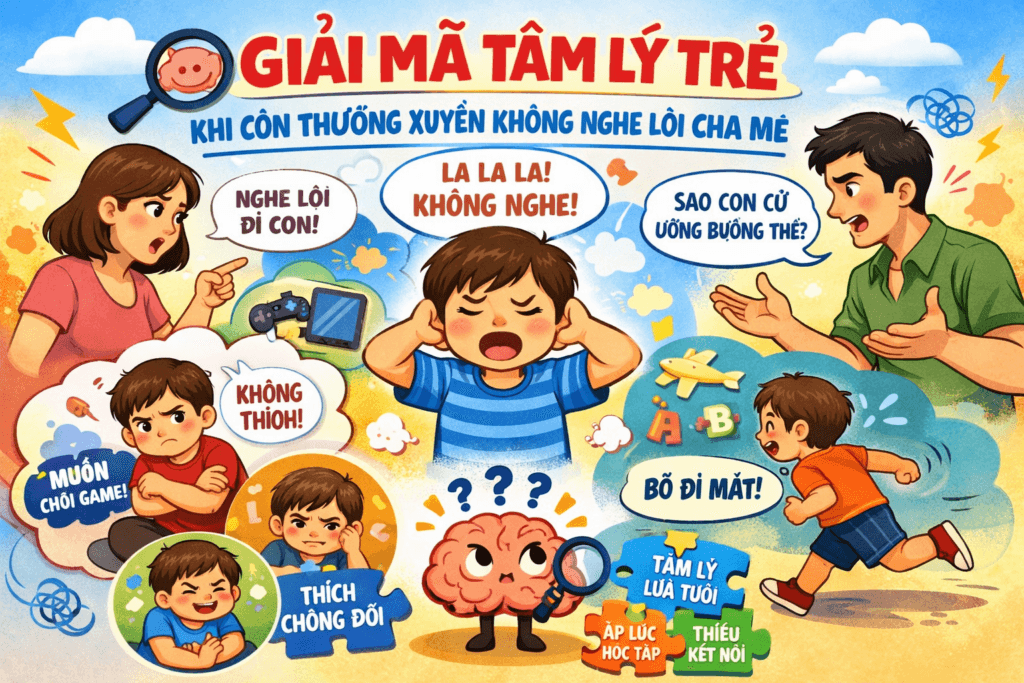 Giải mã tâm lý trẻ khi con không nghe lời phải làm sao