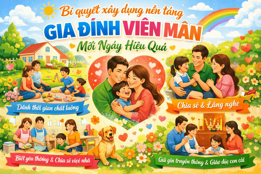 Bí quyết cách chăm sóc gia đình hạnh phúc mỗi ngày