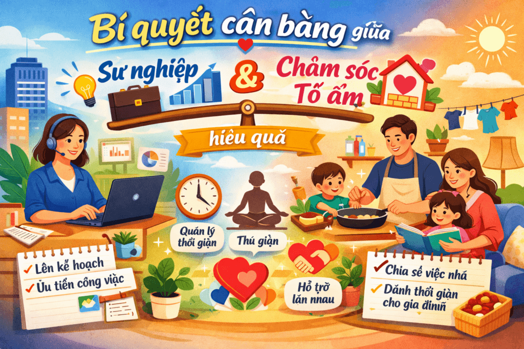 Bí quyết chăm sóc gia đình khi công việc bận rộn