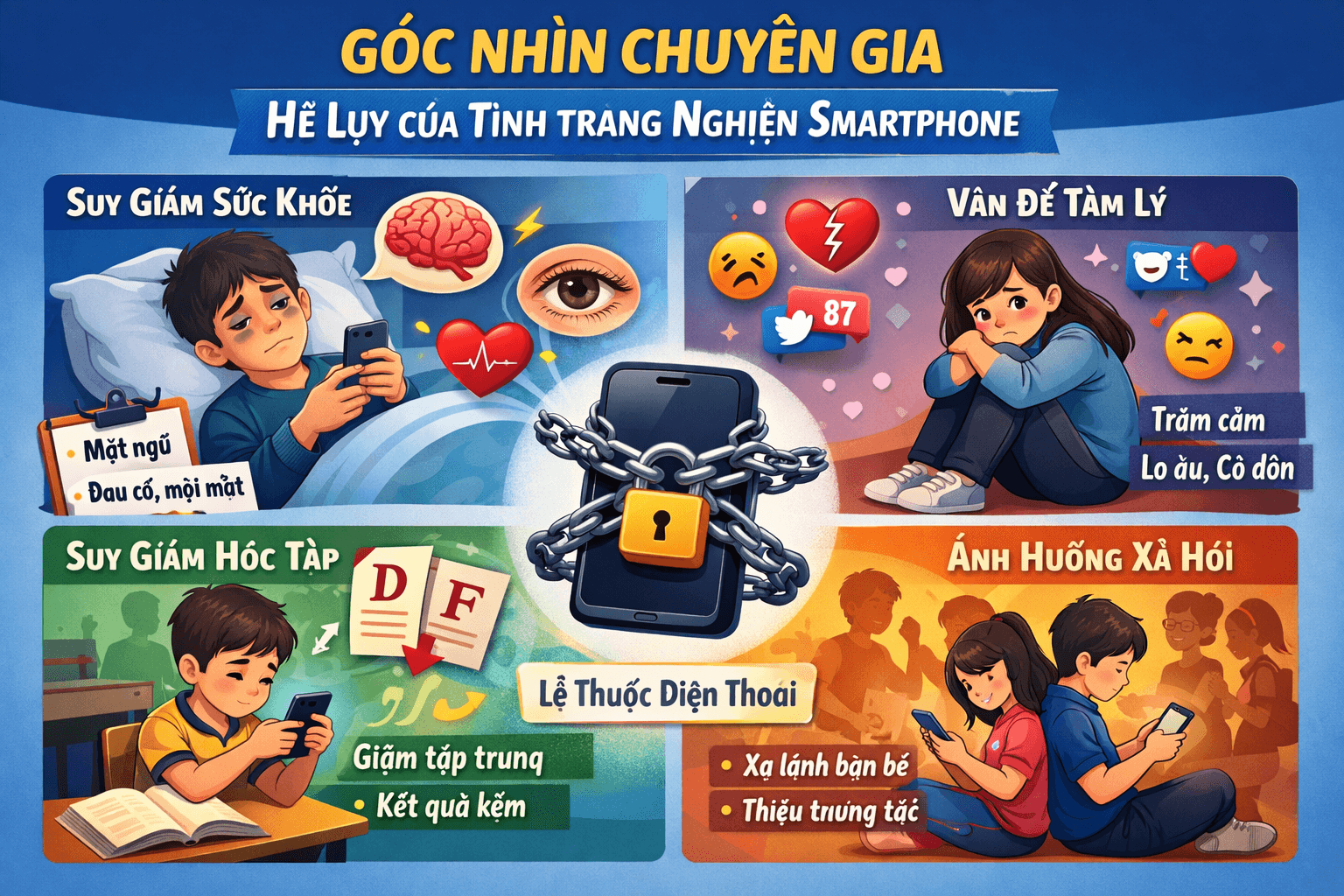Góc nhìn chuyên gia về hệ lụy của tình trạng con nghiện điện thoại