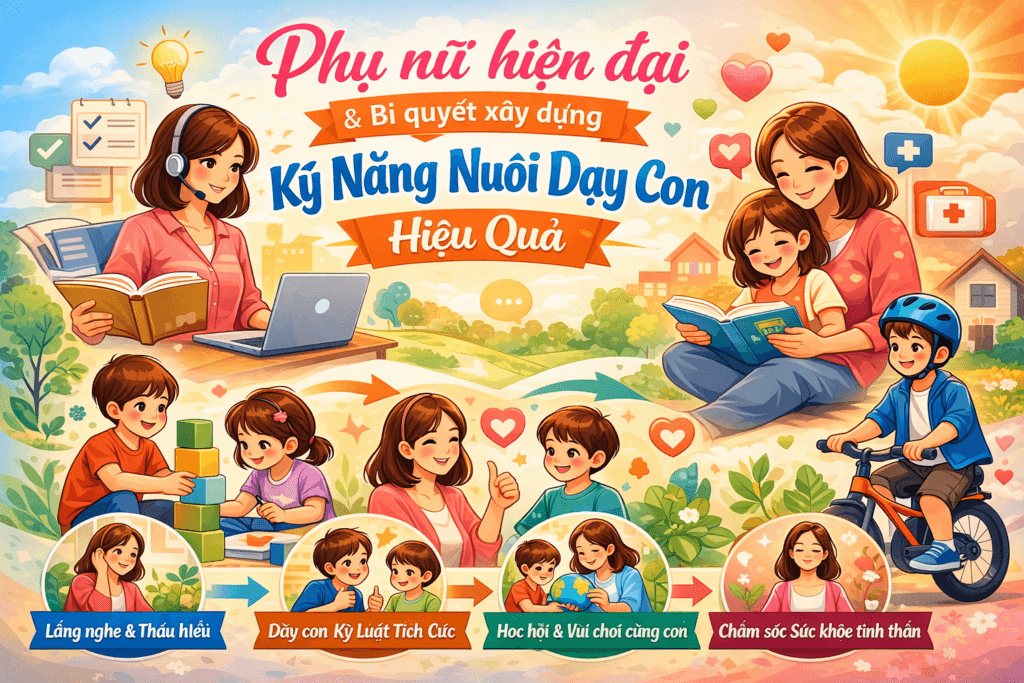 Phụ nữ hiện đại và bí quyết xây dựng kỹ năng nuôi dạy con hiệu quả