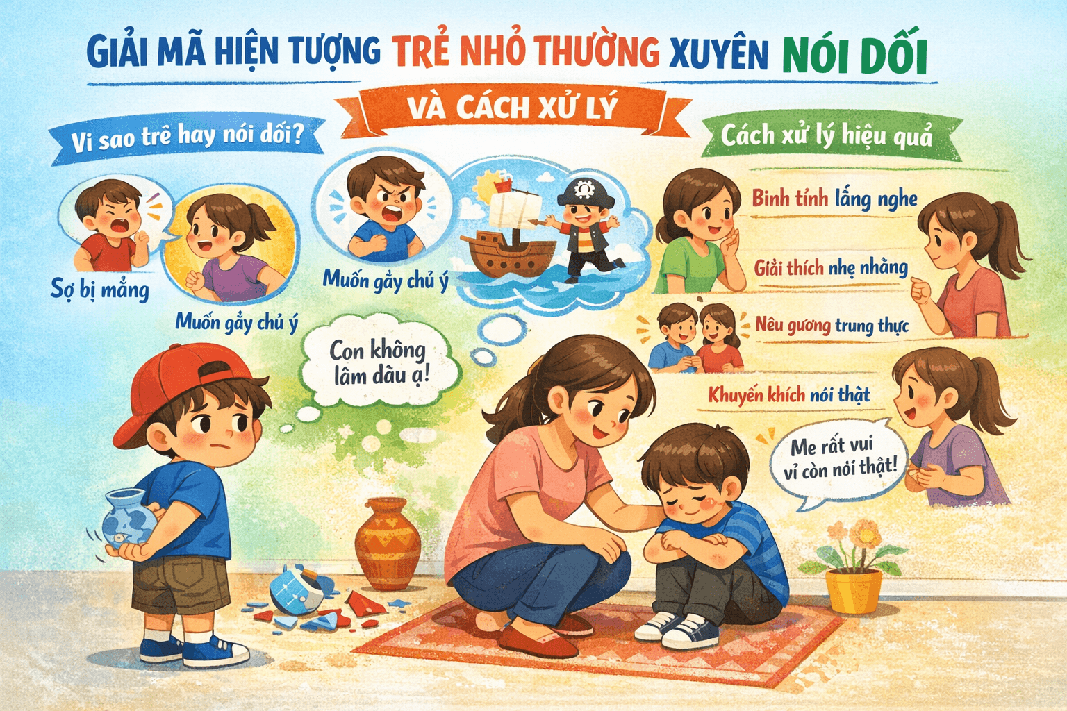 Giải mã hiện tượng con hay nói dối và cách xử lý