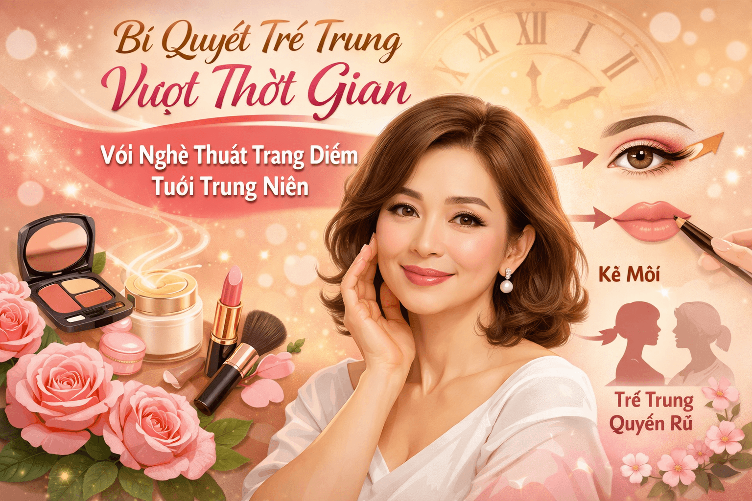 Bí quyết trẻ trung vượt thời gian với nghệ thuật trang điểm cho phụ nữ trung niên