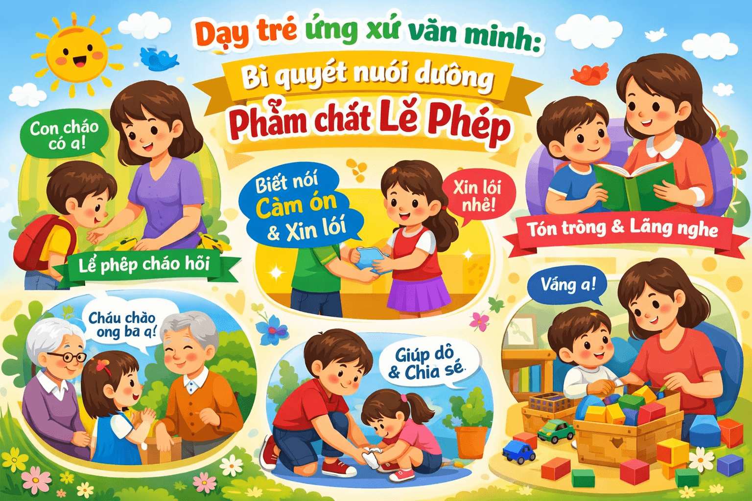 Dạy con lễ phép: Bí quyết nuôi dưỡng phẩm chất lễ phép