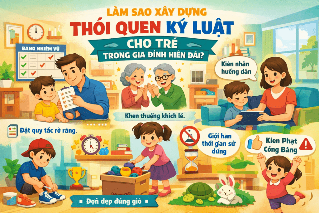 Làm sao dạy con kỷ luật cho trẻ trong gia đình hiện đại