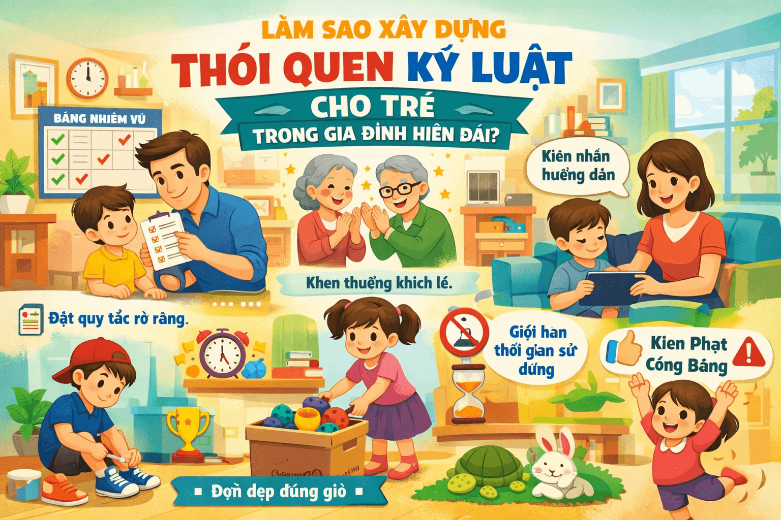 Làm sao dạy con kỷ luật cho trẻ trong gia đình hiện đại