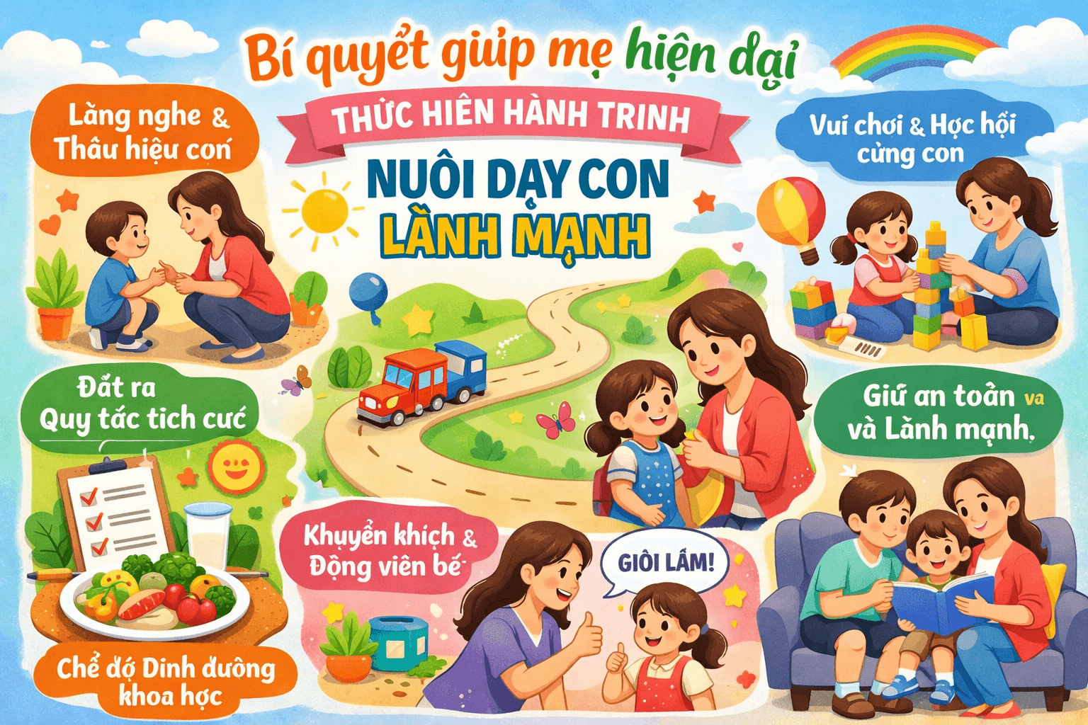 Bí quyết giúp mẹ hiện đại thực hiện hành trình nuôi dạy con không áp lực