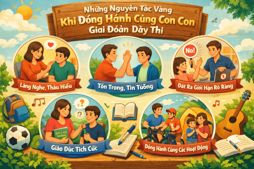 Những nguyên tắc vàng khi nuôi dạy con tuổi dậy thì