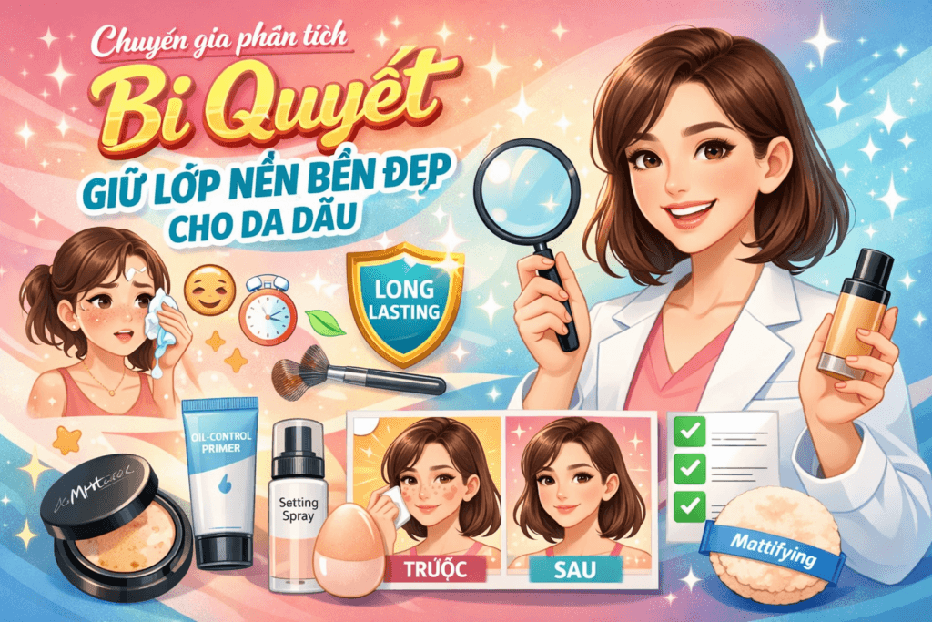 Chuyên gia phân tích bí quyết giữ lớp makeup lâu trôi cho da dầu