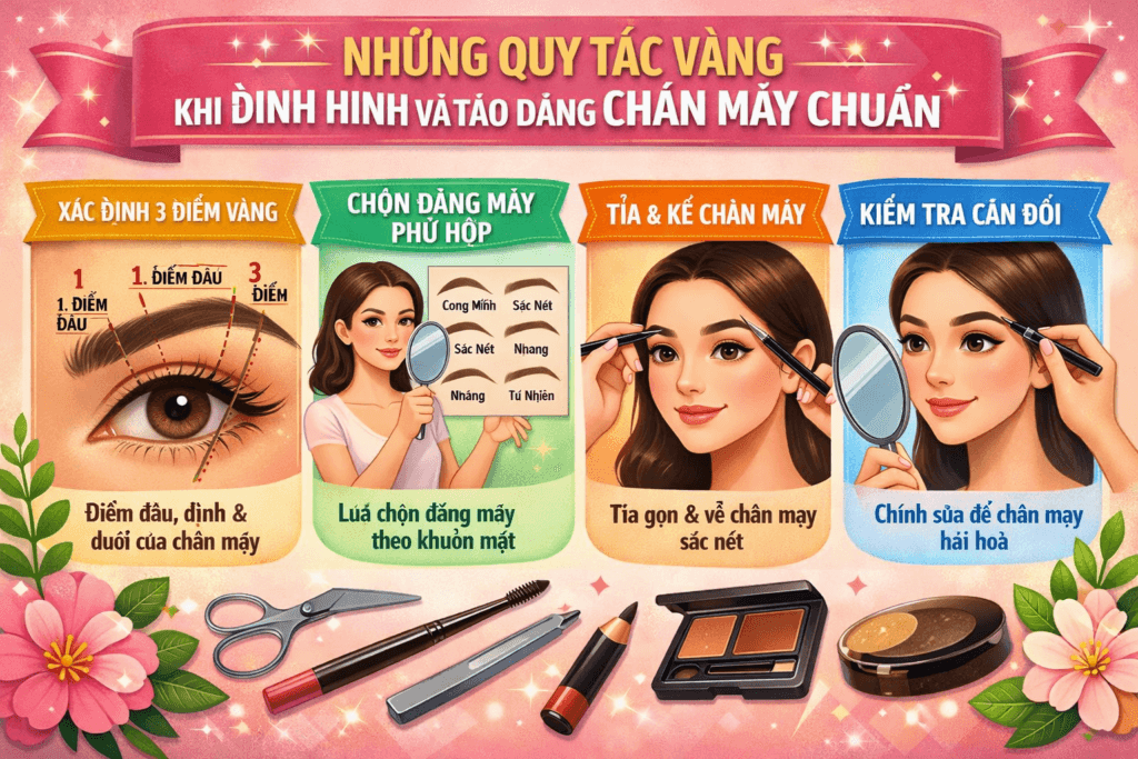 Những Quy Tắc Vàng Khi Định Hình Và Tạo Dáng Chân Mày Chuẩn