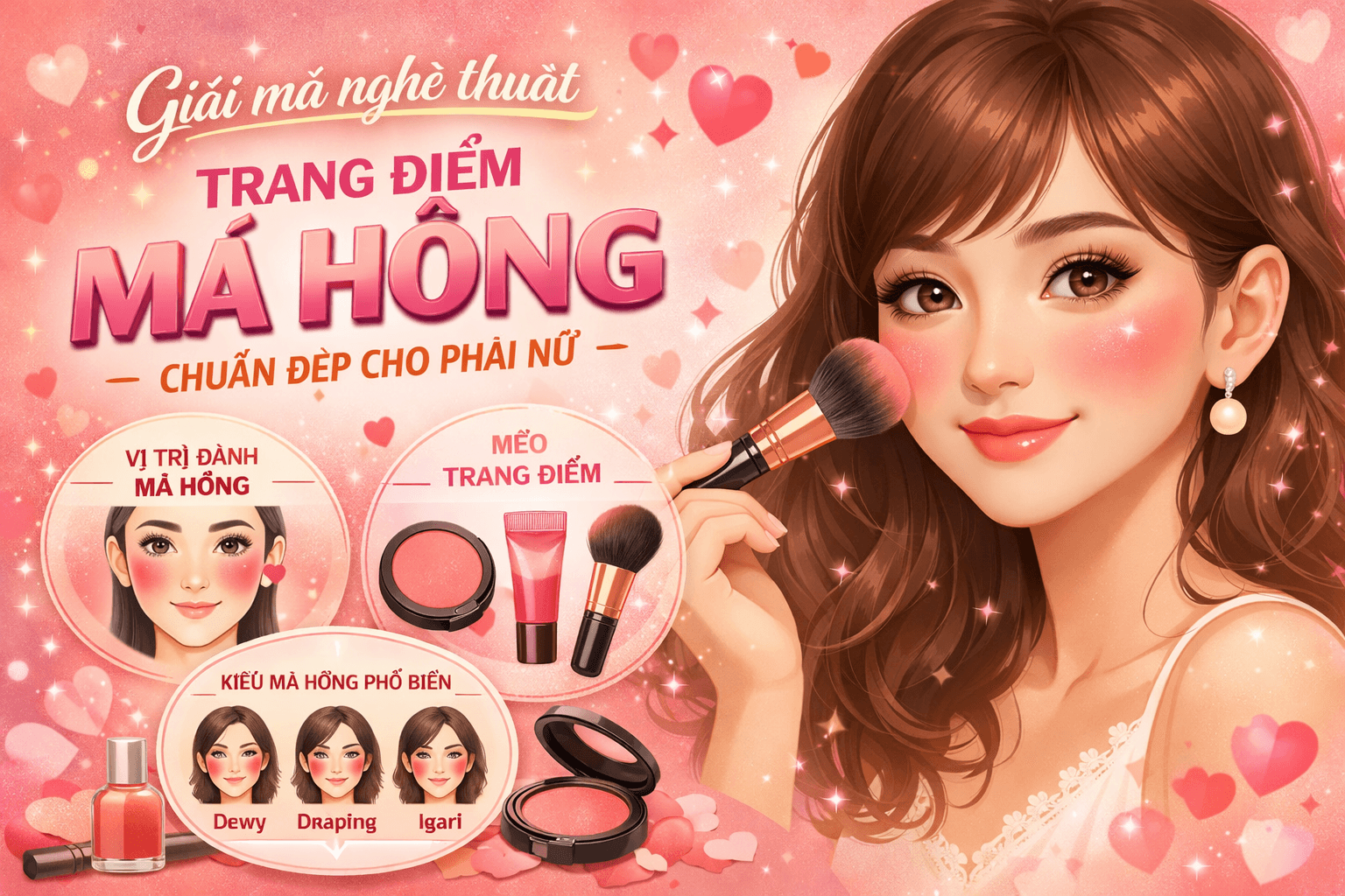 Giải mã nghệ thuật đánh má hồng chuẩn đẹp cho phái nữ